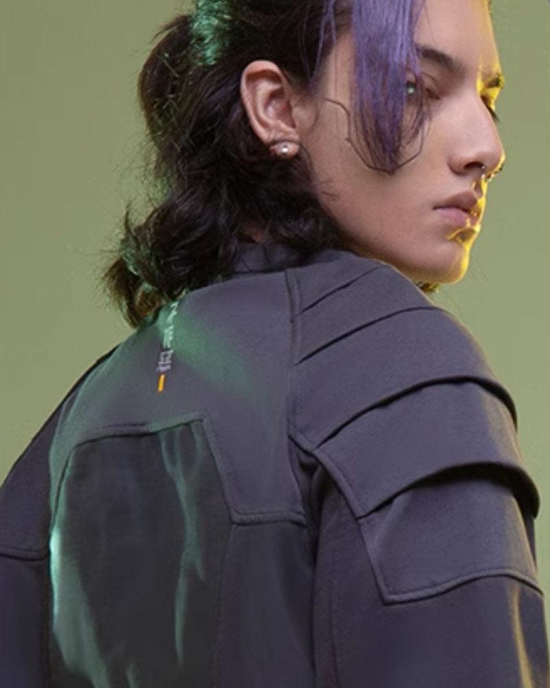 Mech Patch Cyberpunk Tee -  edgy fashion t-shirt - Cyberpunk-Inspired Mech Patch Unisex Tee - View 6