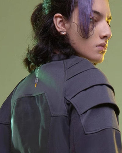 Mech Patch Cyberpunk Tee -  edgy fashion t-shirt - Cyberpunk-Inspired Mech Patch Unisex Tee - View 6