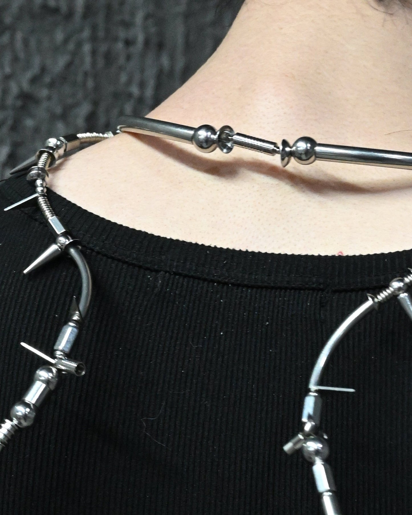 Mechanical Dawn Pendant Necklace -  double-layered - Futuristic Double-Layered Mechanical Necklace - View 11