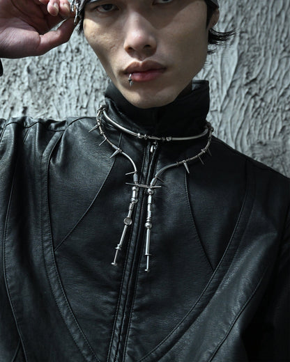 Mechanical Dawn Pendant Necklace -  industrial style - Futuristic Double-Layered Mechanical Necklace - View 5