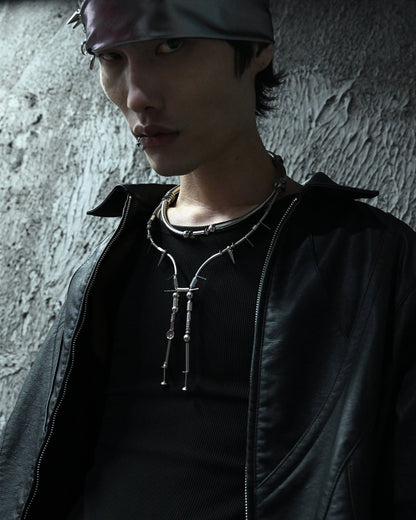 Mechanical Dawn Pendant Necklace -  mechanical jewelry - Futuristic Double-Layered Mechanical Necklace - View 6
