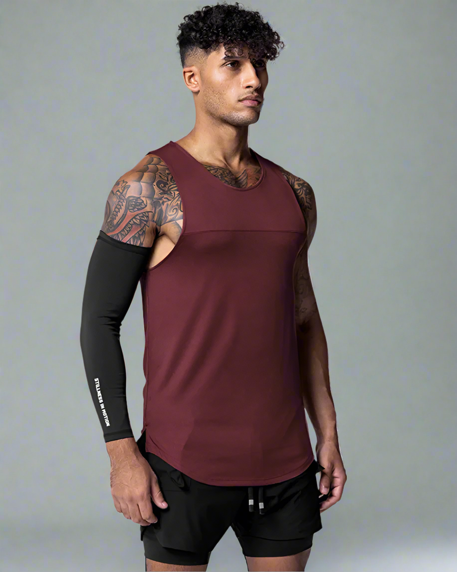 Men's Sleek Sleeveless Tech Tank Top - quick-drying tank - Men's Sleeveless Tech Tank Top for Comfortable Workouts - Main view
