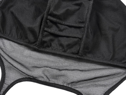 Mesh-Spliced Long Strap Durag - durag - Breathable Mesh-Spliced Long Strap Durag for Comfort - View 9