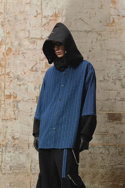 Mystic Shadow Masked Hoodie -  convertible hoodie - Punk-Style Shadow Masked Hoodie for Bold Looks - View 4