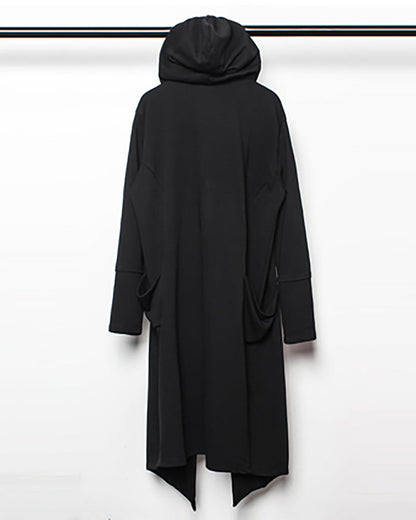 Mystical Black Drawstring Cape - black cape - Unique Black Drawstring Cape for Stylish Outfits - View 9