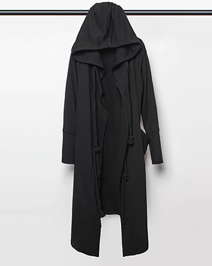 Mystical Black Drawstring Cape -  wizard cape - Unique Black Drawstring Cape for Stylish Outfits - View 8