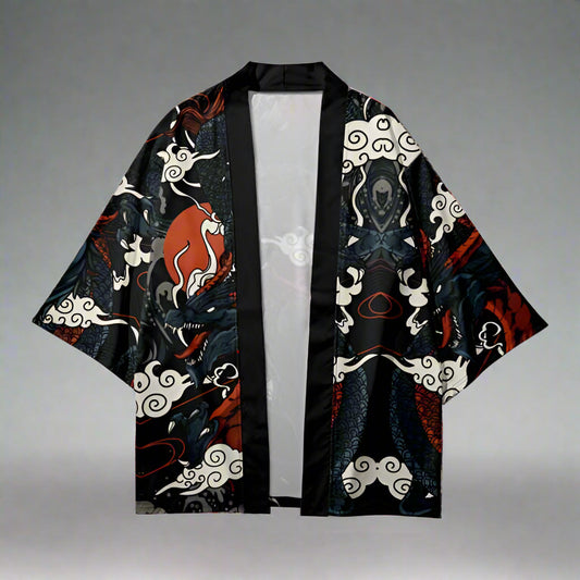Mystical Dragon Cardigan Wrap - anime cardigan - Mystical Dragon Cardigan Wrap for Unique Fashion Statement - Main view