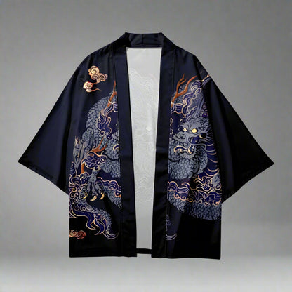 Mystical Dragon Embrace Cardigan - dragon cardigan - Stylish Purple Dragon Kimono Cardigan for Everyday Wear - Main view