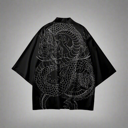 Mystical Dragon Kimono Jacket - stunning dragon design - Stunning Japanese Dragon Kimono Jacket for All Occasions - View 2