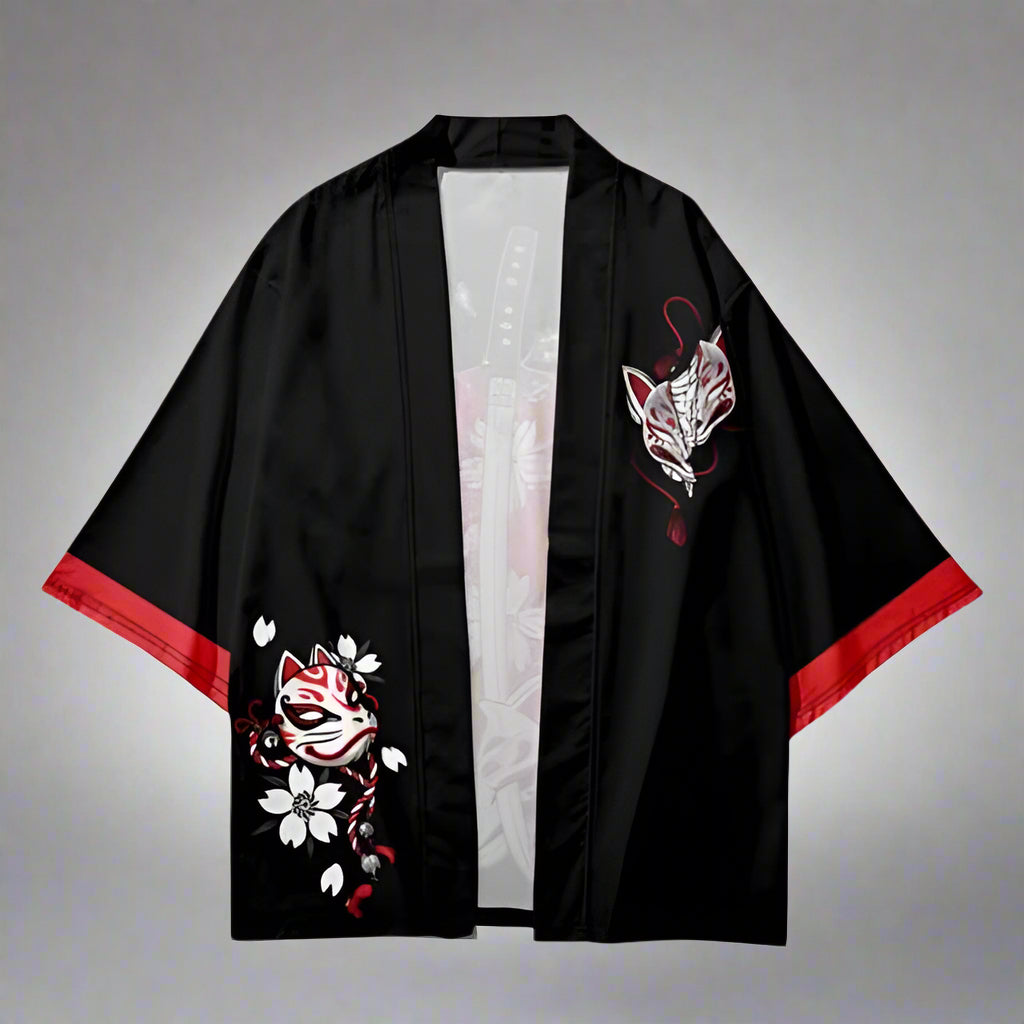 Mystical Fox Spirit Haori - haori - Nine-Tailed Fox Haori Cardigan - Unisex Kimono Style - Main view