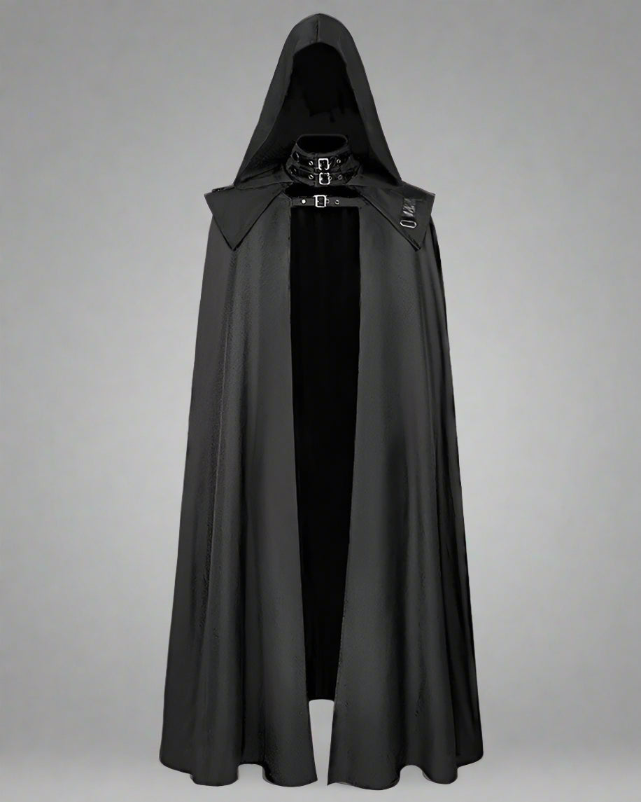 Mystical Gothic Hooded Cloak - gothic wizard robes - Mystical Gothic Hooded Cloak for Themed Events - View 3