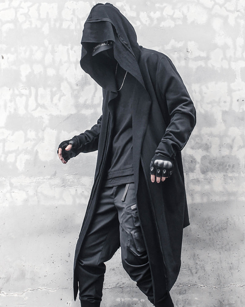 Mystical Ninja Long Cape Coat -  polyester coat - Ninja-Inspired Long Cape Coat for Comfortable Layering - View 6