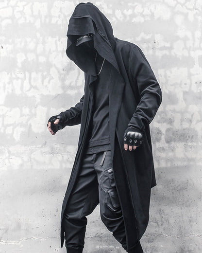 Mystical Ninja Long Cape Coat -  polyester coat - Ninja-Inspired Long Cape Coat for Comfortable Layering - View 6