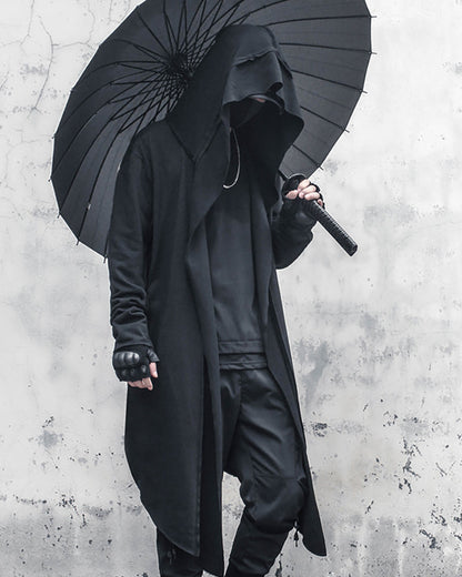 Mystical Ninja Long Cape Coat - techwear aesthetics - Ninja-Inspired Long Cape Coat for Comfortable Layering - View 2