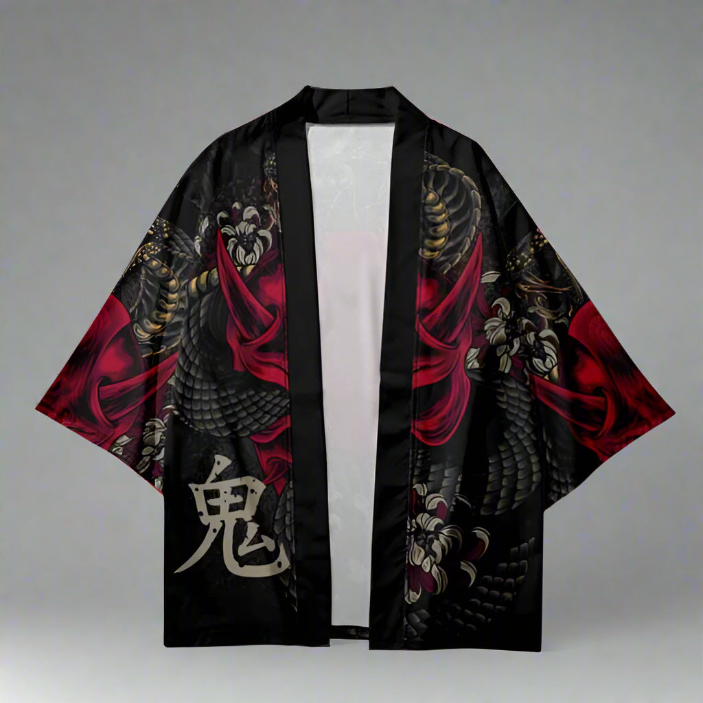 Mystical Oni Snake Kimono - haori kimono style - Oni Snake Kimono Cardigan for Stylish Comfort - Main view