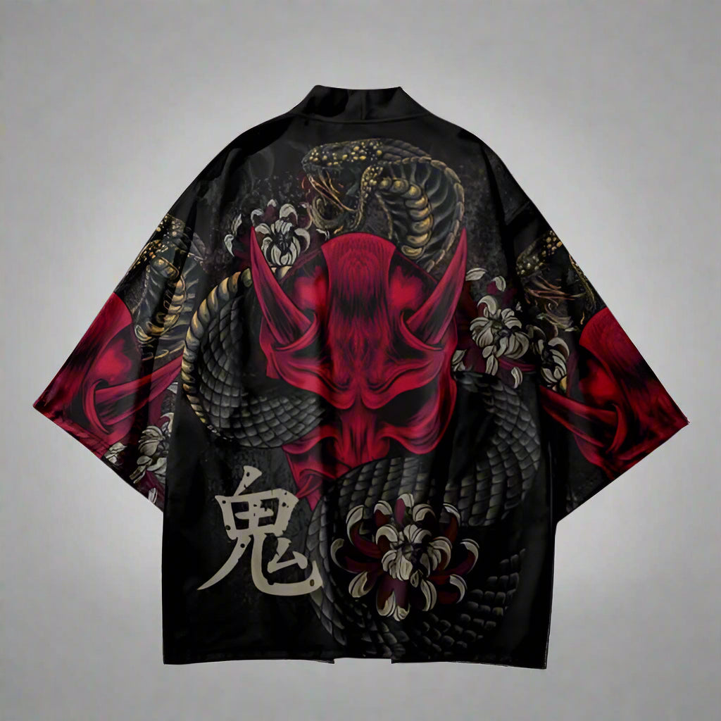 Mystical Oni Snake Kimono - oni kimono - Oni Snake Kimono Cardigan for Stylish Comfort - View 2