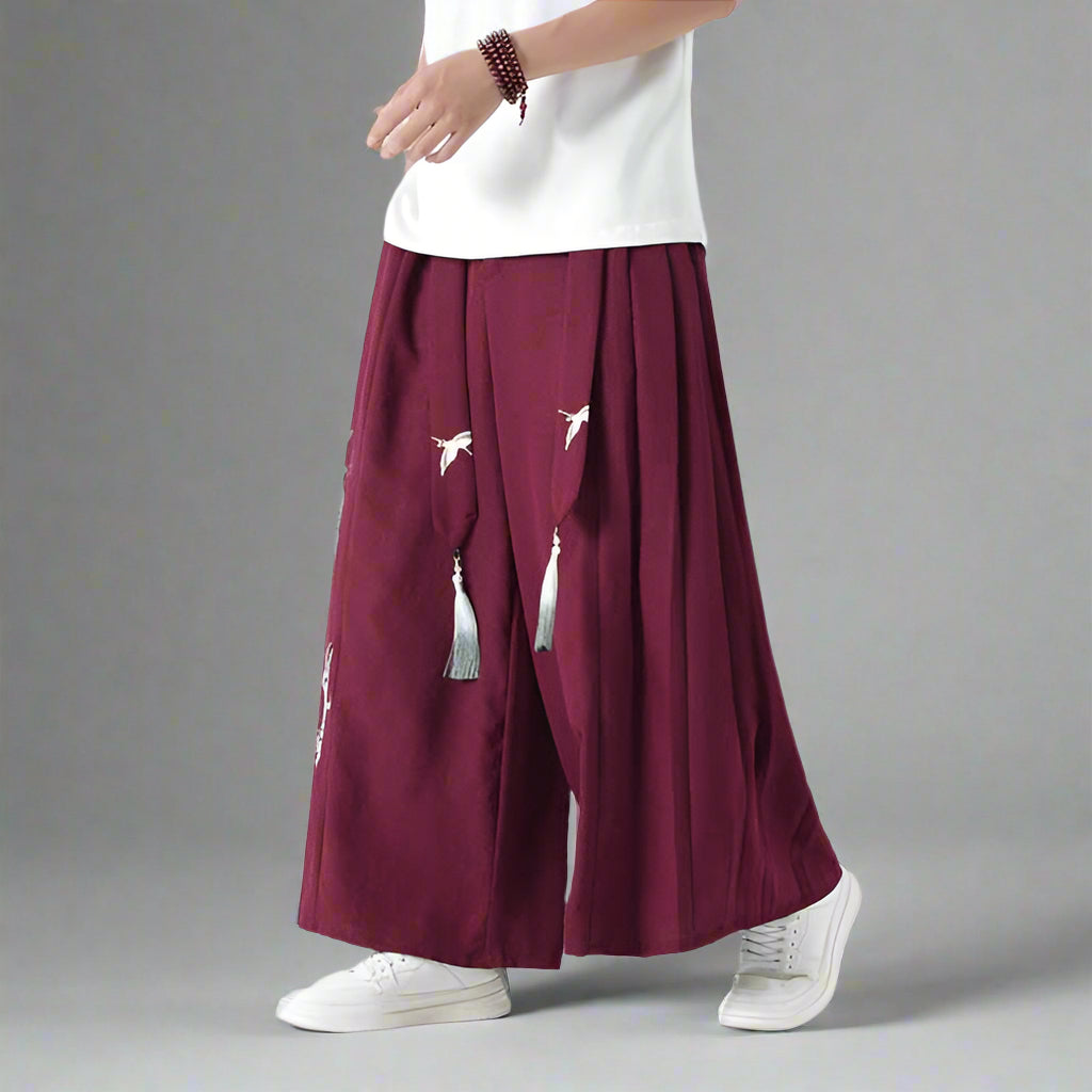Mythical Warrior Hakama Trousers -  cultural fashion - Hakama Trousers for Modern Street Style - View 5