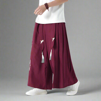 Mythical Warrior Hakama Trousers -  cultural fashion - Hakama Trousers for Modern Street Style - View 5