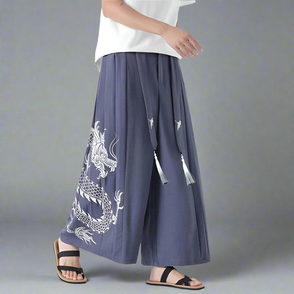 Mythical Warrior Hakama Trousers - hakama pants - Hakama Trousers for Modern Street Style - View 9