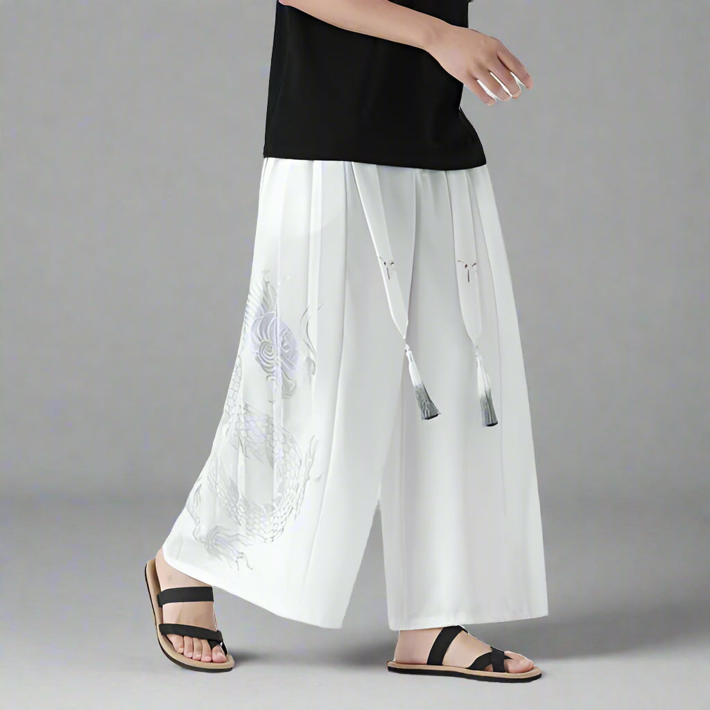 Mythical Warrior Hakama Trousers -  streetwear - Hakama Trousers for Modern Street Style - View 7