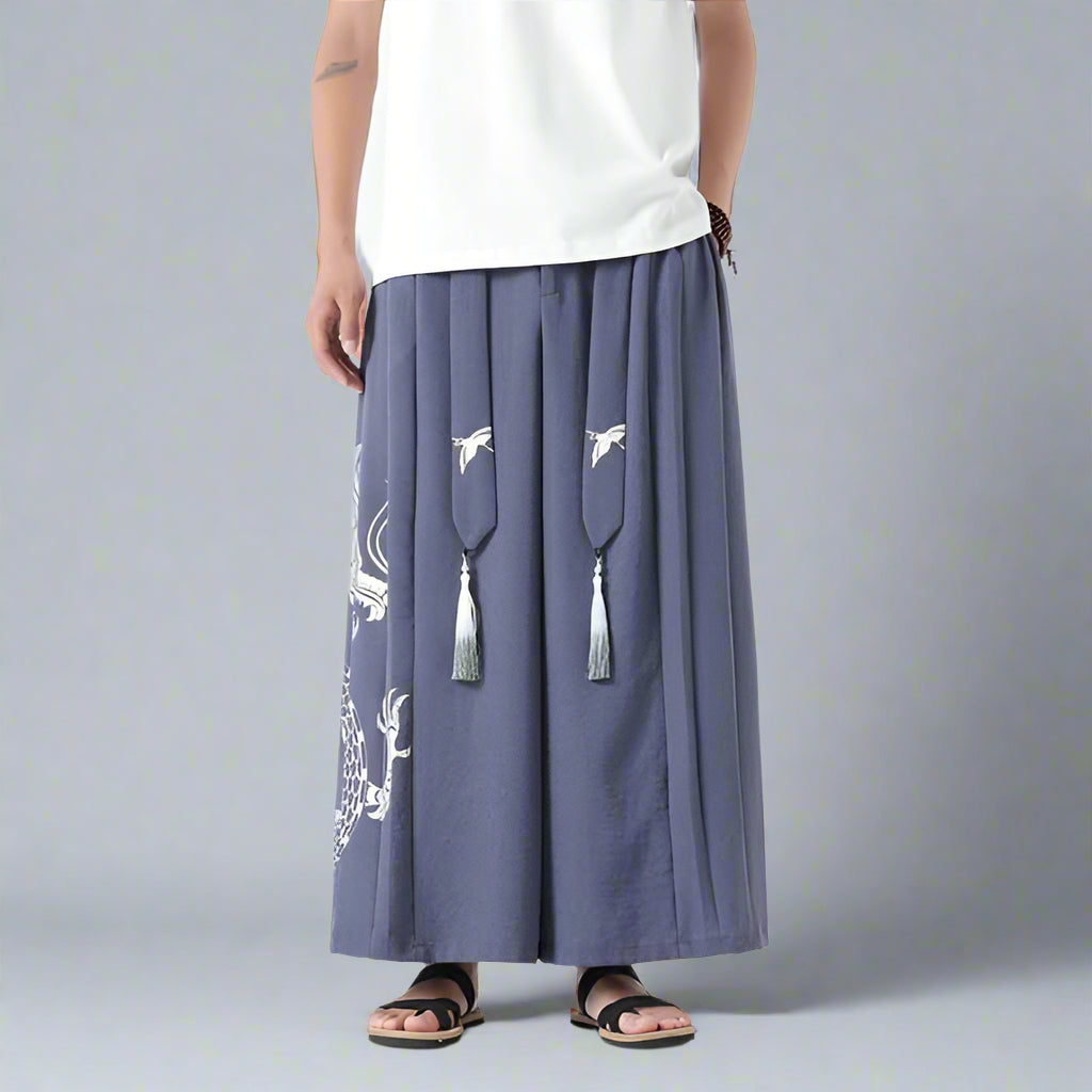 Mythical Warrior Hakama Trousers - traditional hakama trousers - Hakama Trousers for Modern Street Style - View 10