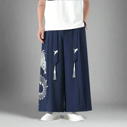 Mythical Warrior Hakama Trousers - traditional hakama trousers - Hakama Trousers for Modern Street Style - View 2