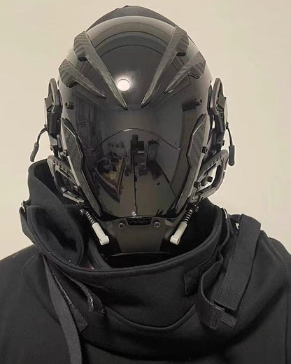 Neon Cyberpunk Festival Helmet -  black helmet - Futuristic Neon Cyberpunk Festival Helmet - View 3