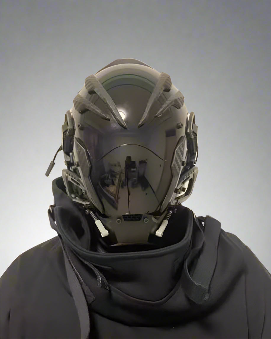 Neon Cyberpunk Festival Helmet - cyberpunk helmet - Futuristic Neon Cyberpunk Festival Helmet - Main view