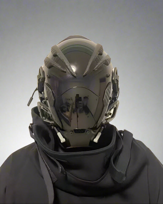 Neon Cyberpunk Festival Helmet - cyberpunk helmet - Futuristic Neon Cyberpunk Festival Helmet - Main view