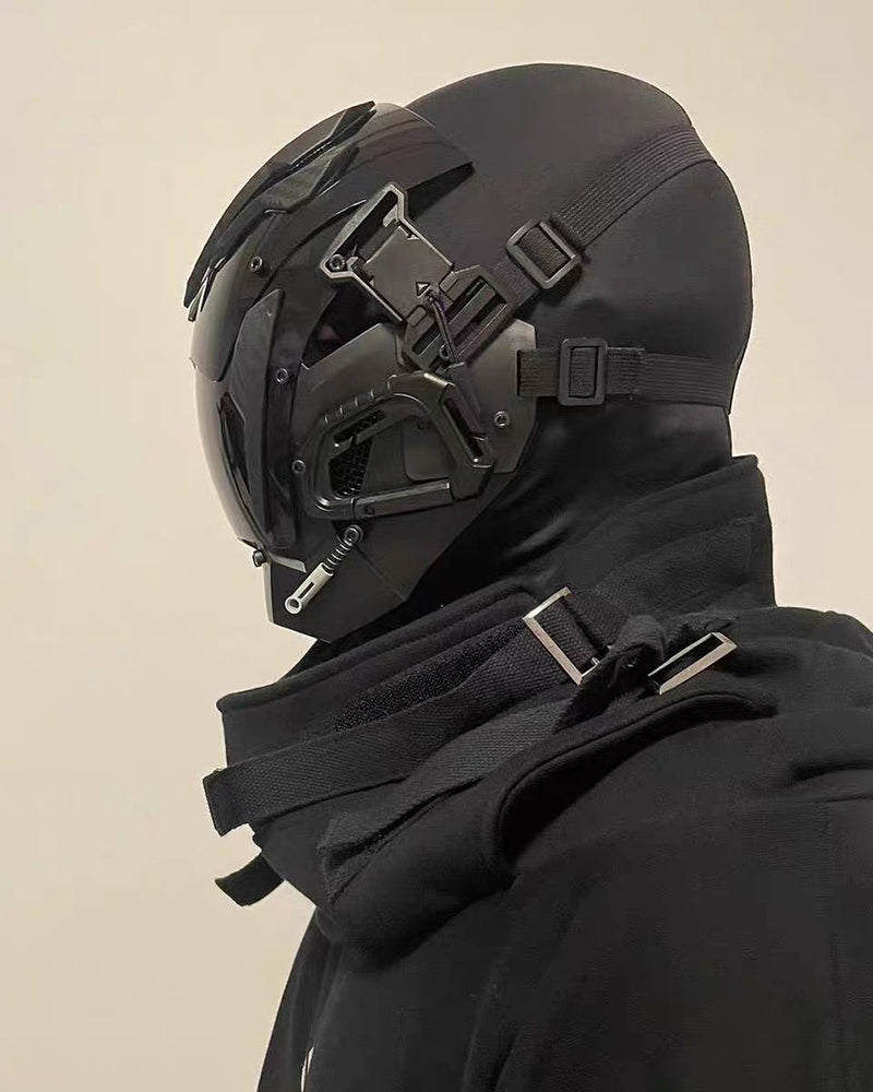 Neon Cyberpunk Festival Helmet -  festival helmet - Futuristic Neon Cyberpunk Festival Helmet - View 4