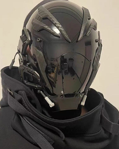 Neon Cyberpunk Festival Helmet - futuristic cyberpunk helmet - Futuristic Neon Cyberpunk Festival Helmet - View 2
