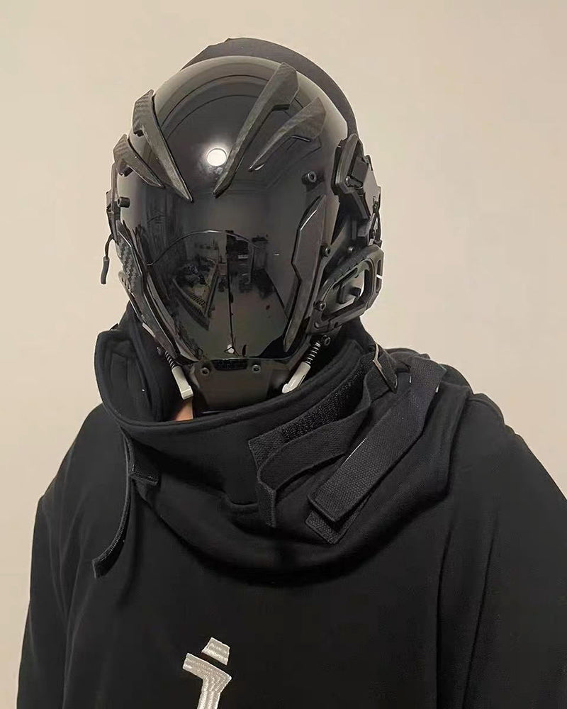 Neon Cyberpunk Festival Helmet -  premium polycarbonate helmet - Futuristic Neon Cyberpunk Festival Helmet - View 6