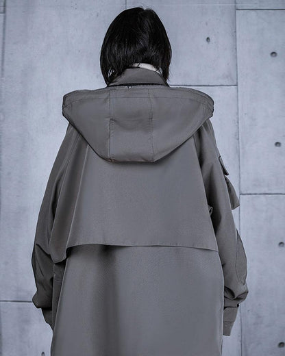 Neon Cyberpunk Hooded Jacket -  techwear jacket - Neon Cyberpunk Hooded Jacket for Urban Adventures - View 8