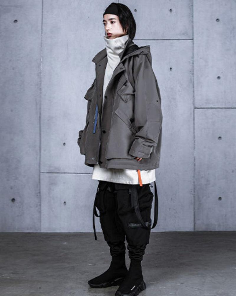 Neon Cyberpunk Hooded Jacket - techwear style jacket - Neon Cyberpunk Hooded Jacket for Urban Adventures - View 10