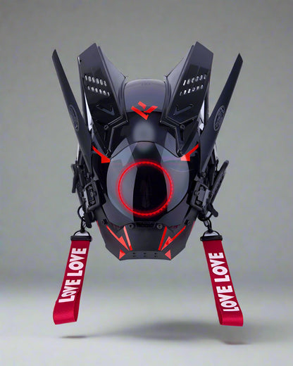 Neon Cyberpunk LED Helmet - cyberpunk helmet - Futuristic LED Cyberpunk Helmet for Parties - Main view
