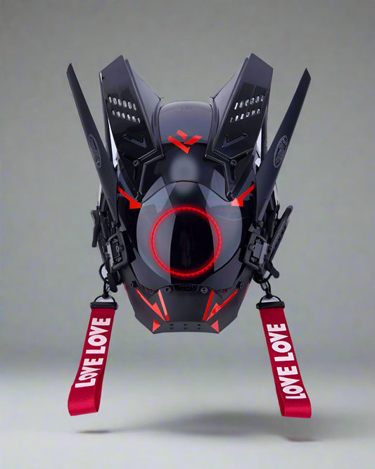 Neon Cyberpunk LED Helmet - cyberpunk helmet - Futuristic LED Cyberpunk Helmet for Parties - Main view