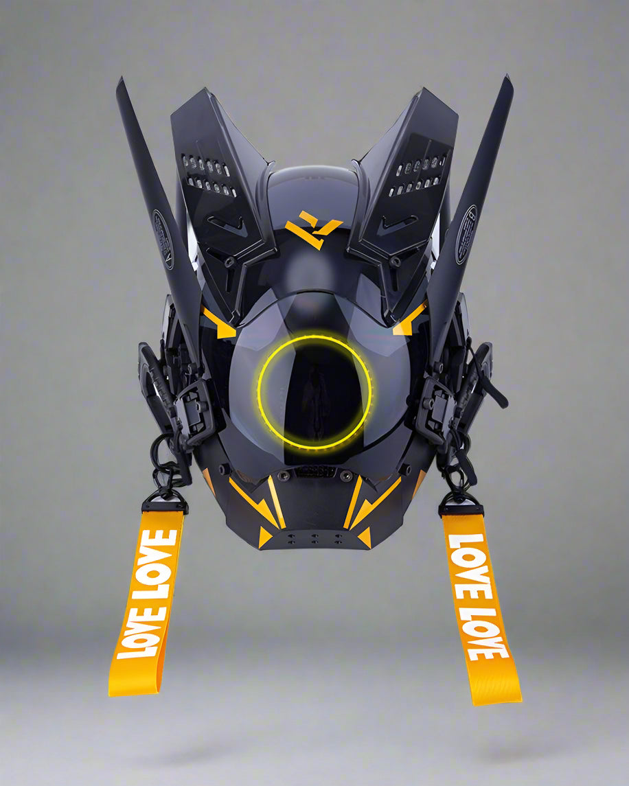 Neon Cyberpunk LED Helmet - cyberpunk mask - Futuristic LED Cyberpunk Helmet for Parties - View 2