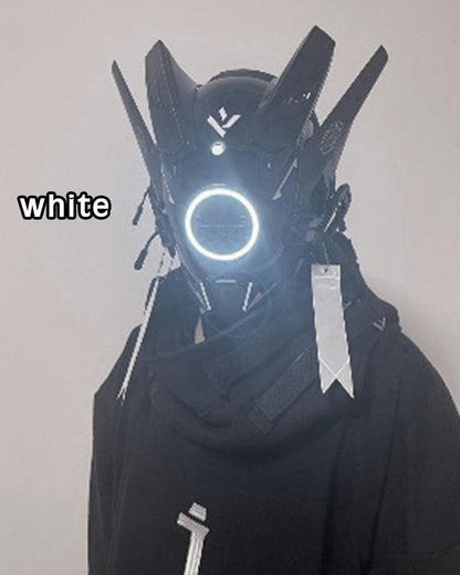 Neon Cyberpunk LED Helmet -  futuristic mask - Futuristic LED Cyberpunk Helmet for Parties - View 12