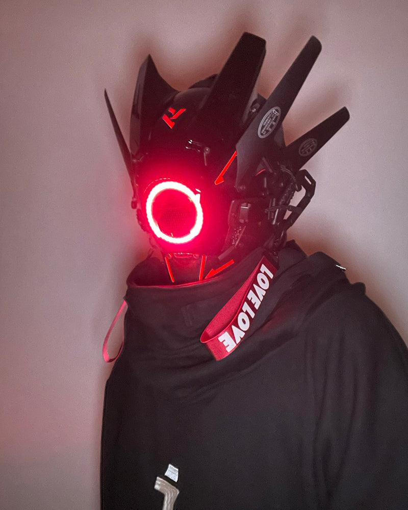 Neon Cyberpunk LED Helmet -  led helmet - Futuristic LED Cyberpunk Helmet for Parties - View 14
