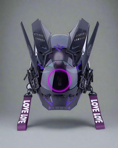 Neon Cyberpunk LED Helmet -  led helmet - Futuristic LED Cyberpunk Helmet for Parties - View 5