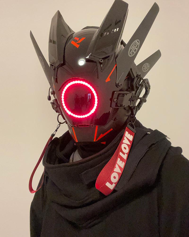 Neon Cyberpunk LED Helmet -  led light colors - Futuristic LED Cyberpunk Helmet for Parties - View 15