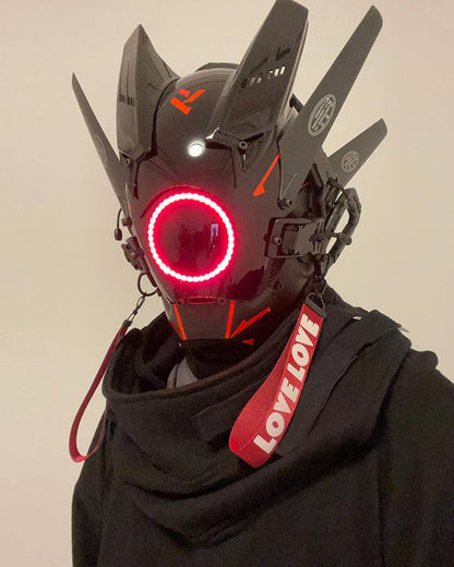 Neon Cyberpunk LED Helmet -  led light colors - Futuristic LED Cyberpunk Helmet for Parties - View 15