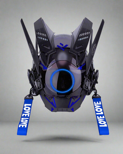 Neon Cyberpunk LED Helmet -  led light colors - Futuristic LED Cyberpunk Helmet for Parties - View 6