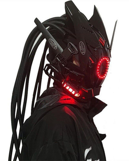Neon Cyberpunk LED Helmet -  neon mask - Futuristic LED Cyberpunk Helmet for Parties - View 16