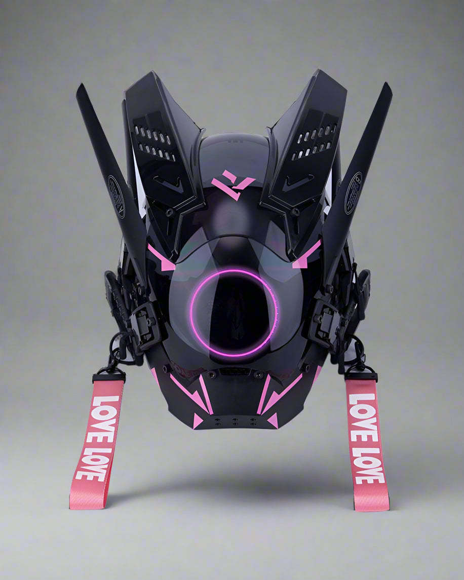 Neon Cyberpunk LED Helmet -  neon mask - Futuristic LED Cyberpunk Helmet for Parties - View 7