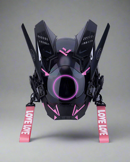 Neon Cyberpunk LED Helmet -  neon mask - Futuristic LED Cyberpunk Helmet for Parties - View 7