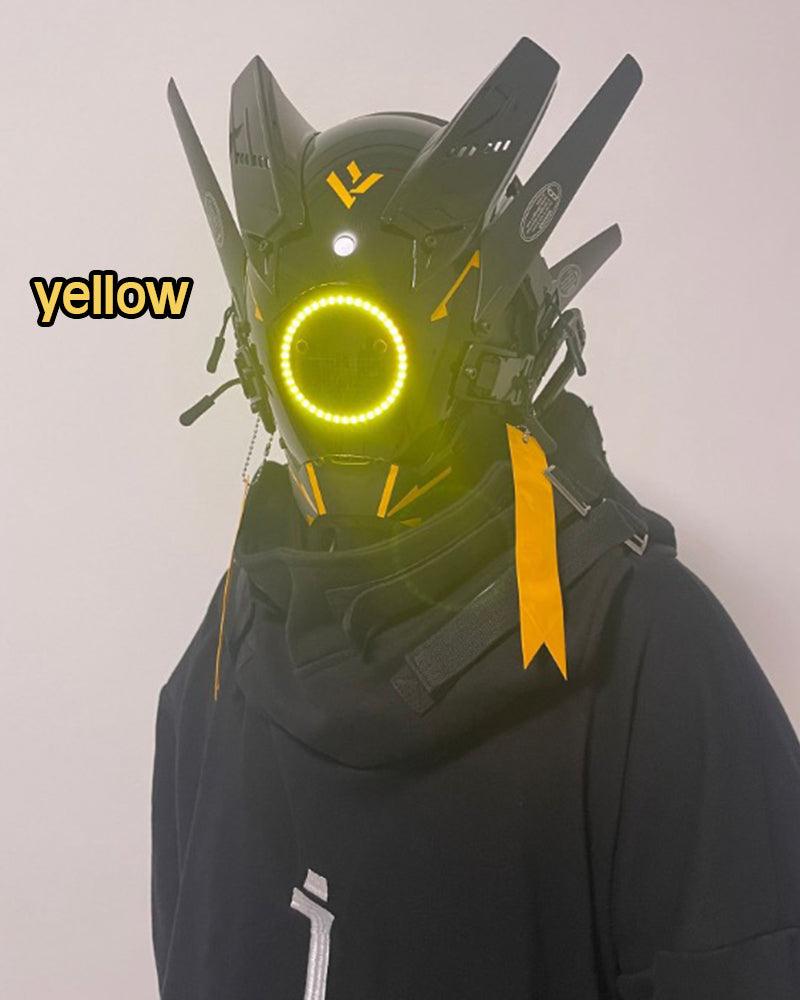 Neon Cyberpunk LED Helmet -  premium pc material - Futuristic LED Cyberpunk Helmet for Parties - View 9