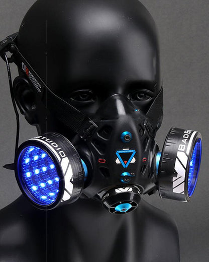 Neon Cyberpunk Light-Up Mask -  customizable led mask - Customizable Neon Cyberpunk LED Mask for Bold Fashion - View 9