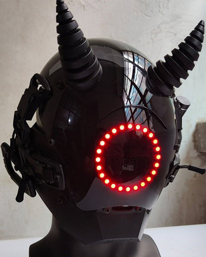 Neon Devil LED Helmet Mask - neon mask - Neon Devil LED Helmet Mask for Futuristic Vibes - View 2