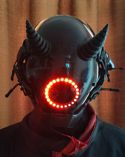 Neon Devil LED Helmet Mask -  sci-fi helmet - Neon Devil LED Helmet Mask for Futuristic Vibes - View 6